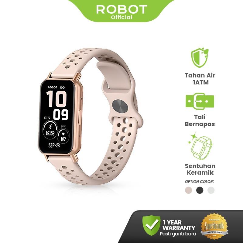ROBOT Smartwatch RBS1 Smartwatch Ceramic Body 1.45 Inch Waterproof 1ATM Sport Health Monitor Bluetooth Call Function SPO2 Fitness Tracker Original - Garansi 1 Tahun
