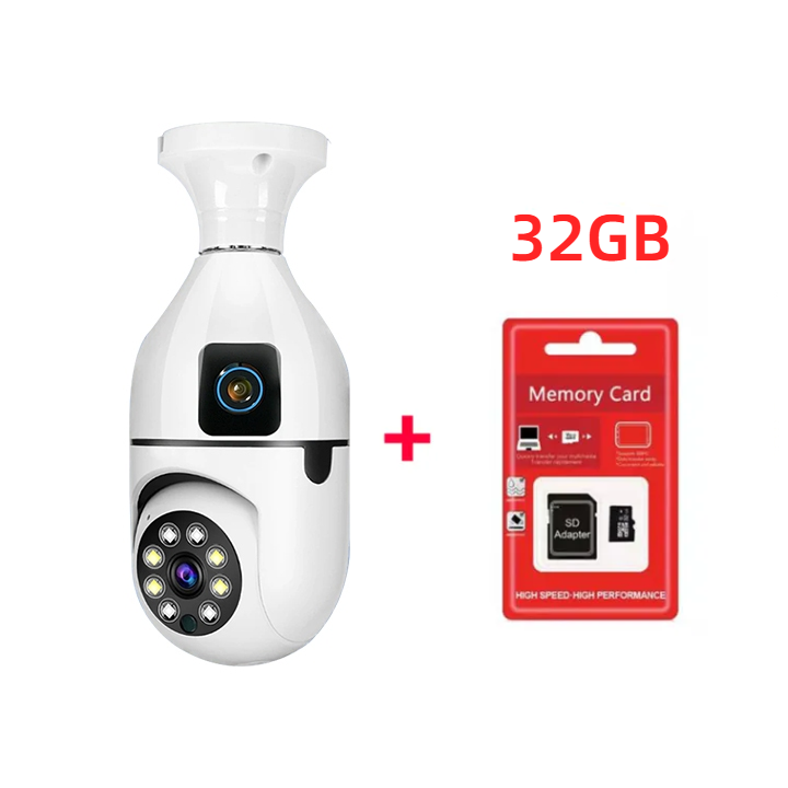 Cam720 Bulb Dual Lens CCTV Camera Connection No WIFI Needed Auto Tracking Night Vision Bidirectional voice