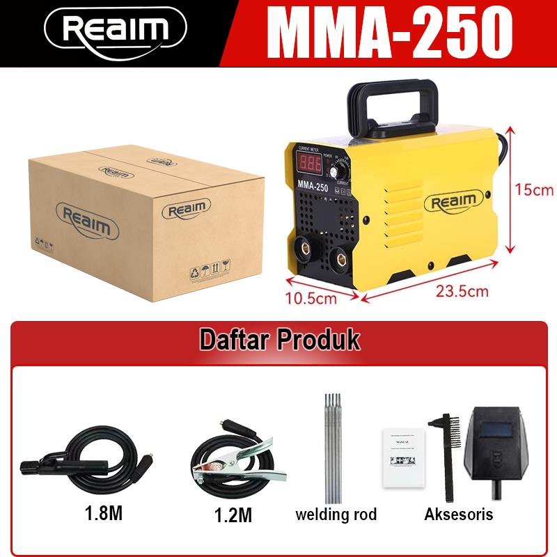 REAIM Mesin Las MIG Inverter IGBT 450W - Portable untuk Besi Baja Stainless Steel 220V