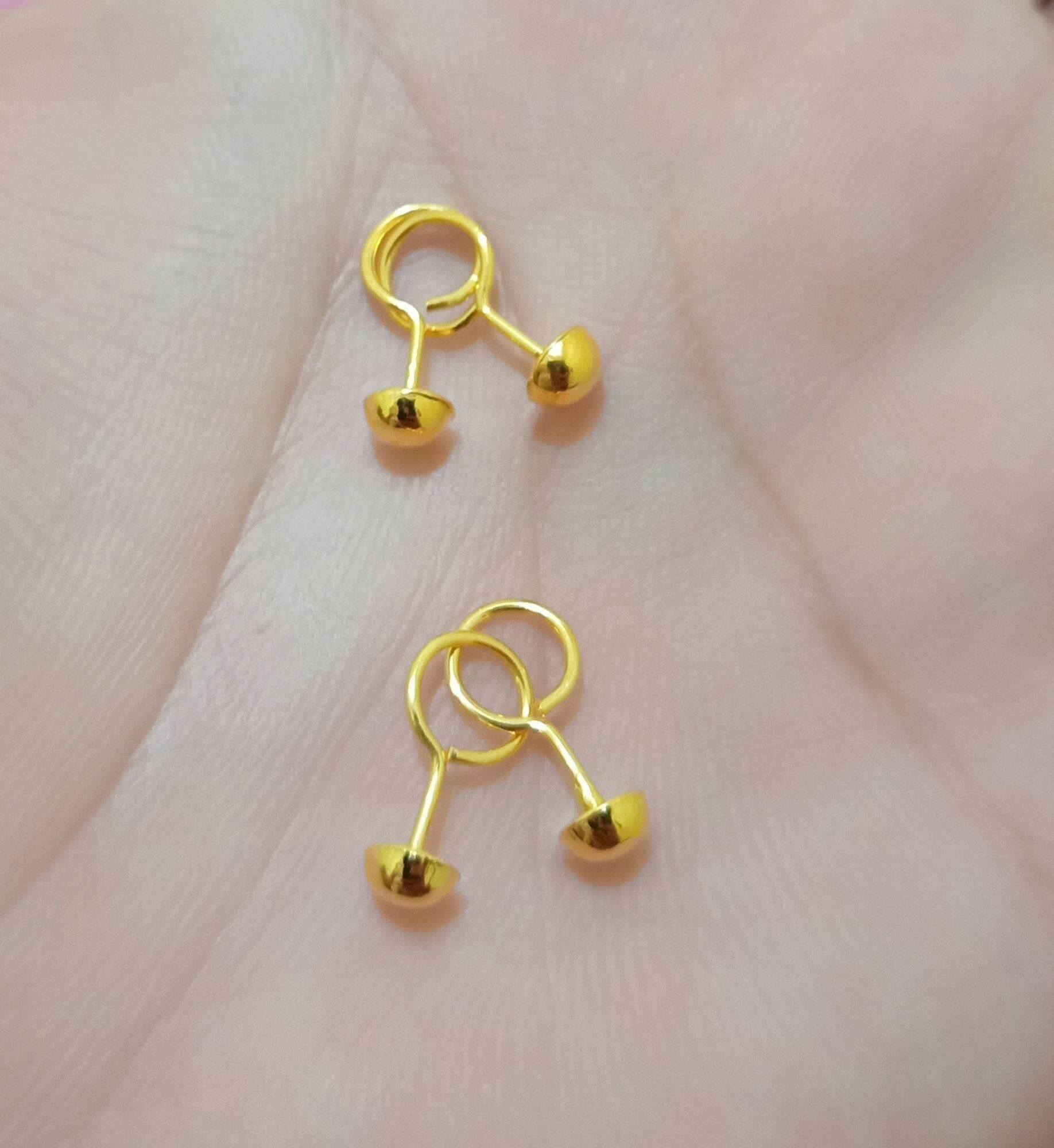 Anting toge polos perak 925 asli
