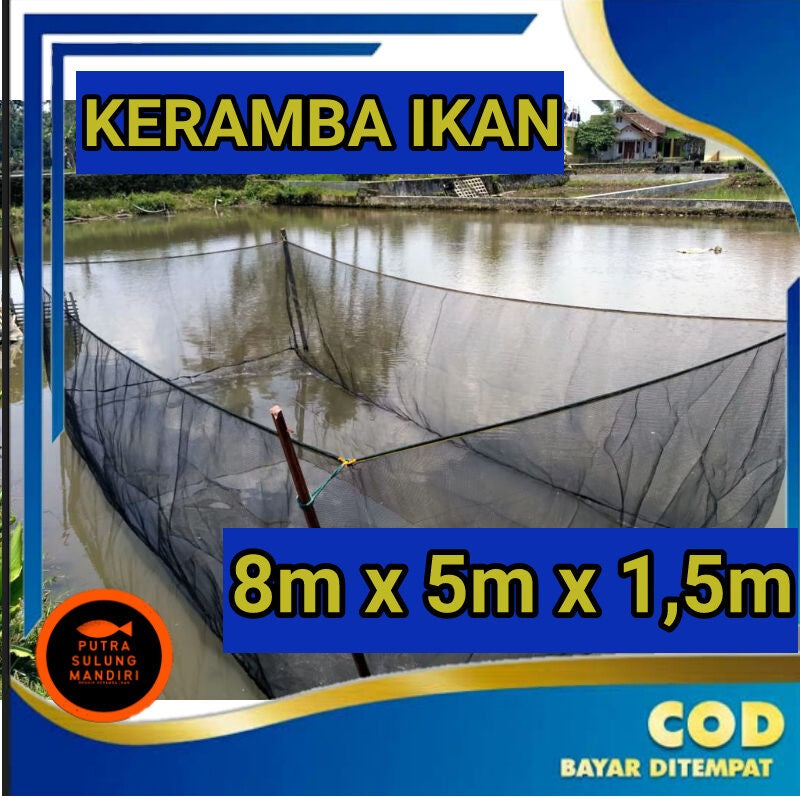 K8515 Jaring keramba ikan ukuran 8x5x15 siap pakai plus tali pengikat