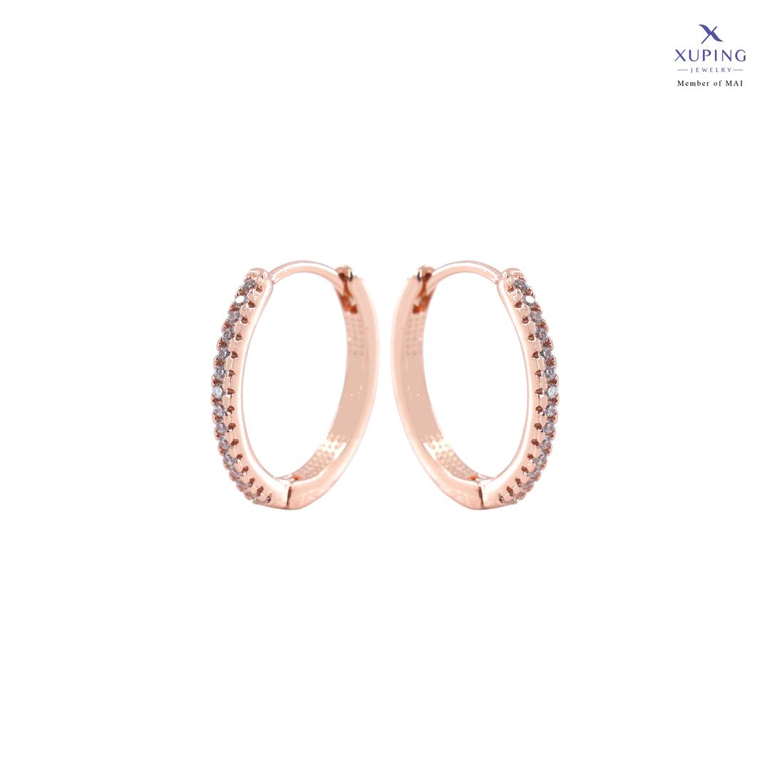 Xuping Anting Klip Simple Motif Baris Silver Aksesoris Wanita 0162230024