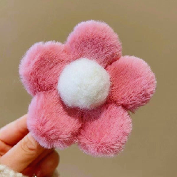Jepitan Salon Model Bunga Daisy Jepit Rambut Bulu Korea Model Bunga Sakura Pom Pom Aksesoris Jedai Fashion Korea BRG