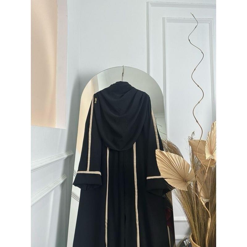 Set Abaya Crinkle Airflow Elegan dengan Pasmina untuk Semua Usia - Warna Solid - Ukuran M-XXL