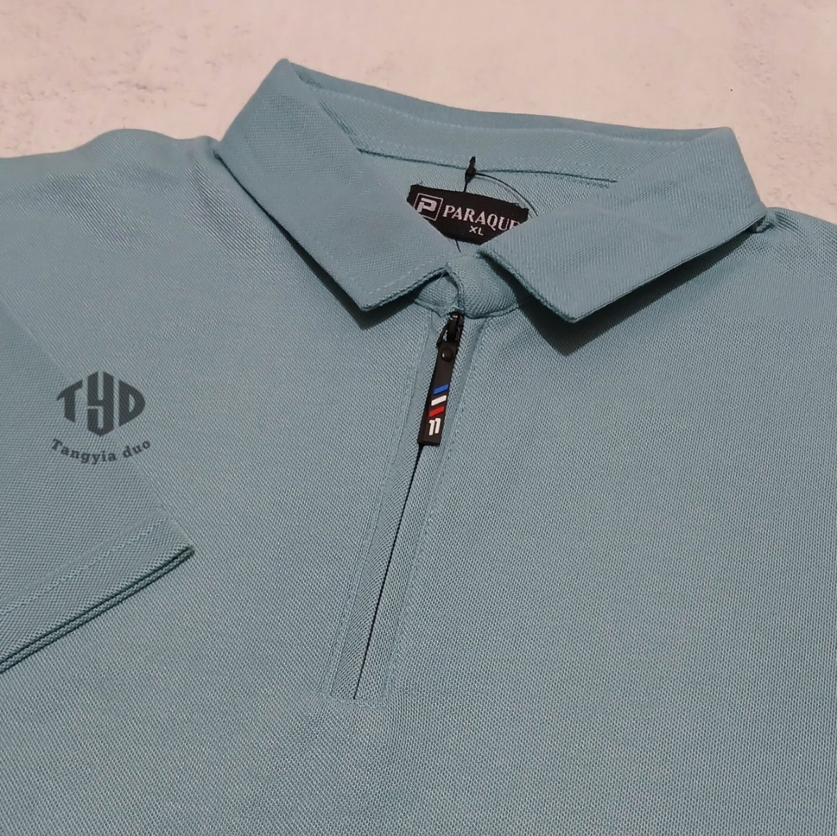 TANGYIA DUO - Kaos Polo Shirt Zipper Polos Bluebaby M L XL XXL