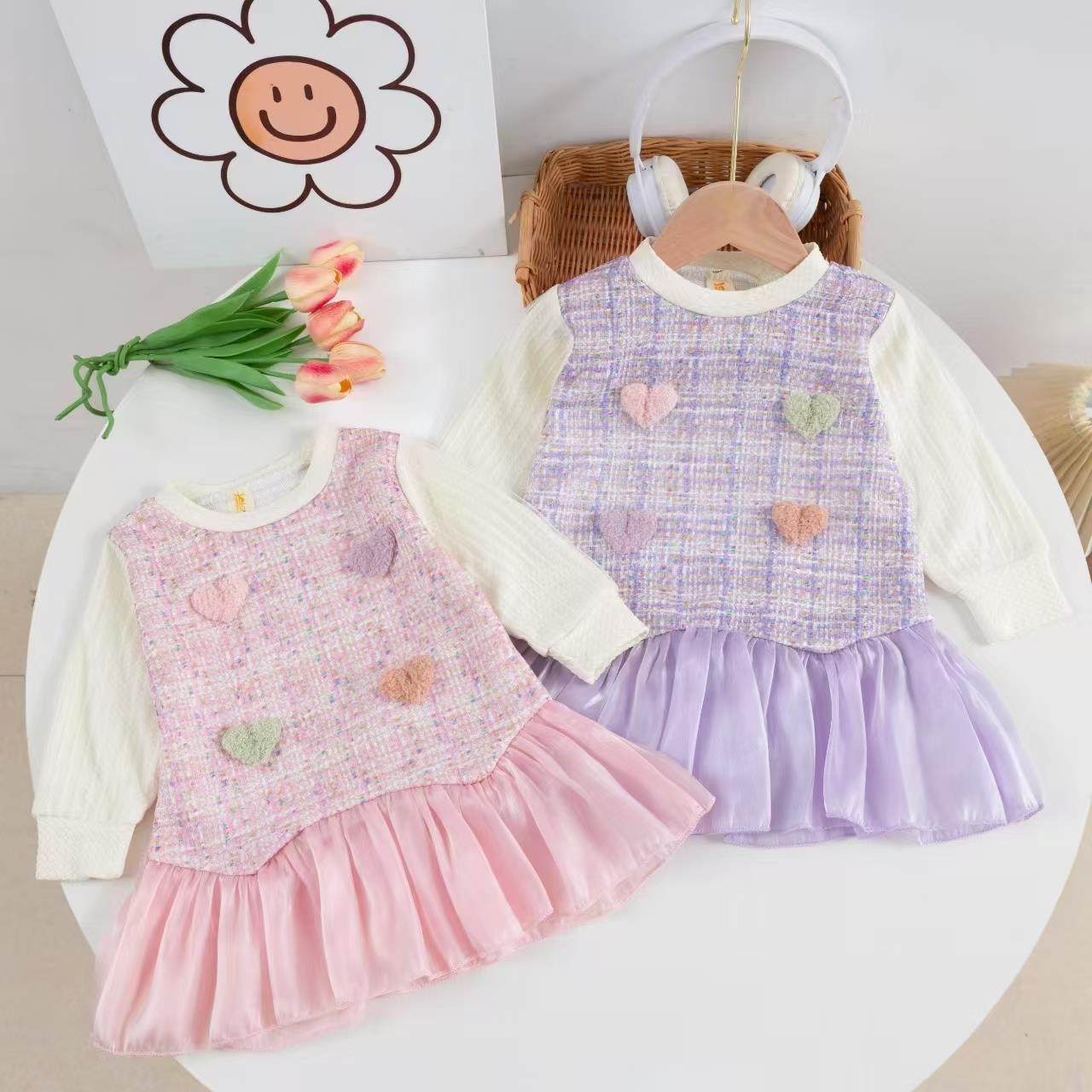 KID FASHION Dres Anak Perempuan Lengan Panjang Dengan Bahan Katun & Tweet Premium Style Anak Kekinian Outfit Trendy Untuk Umur 8 Bulan - 4 Tahun