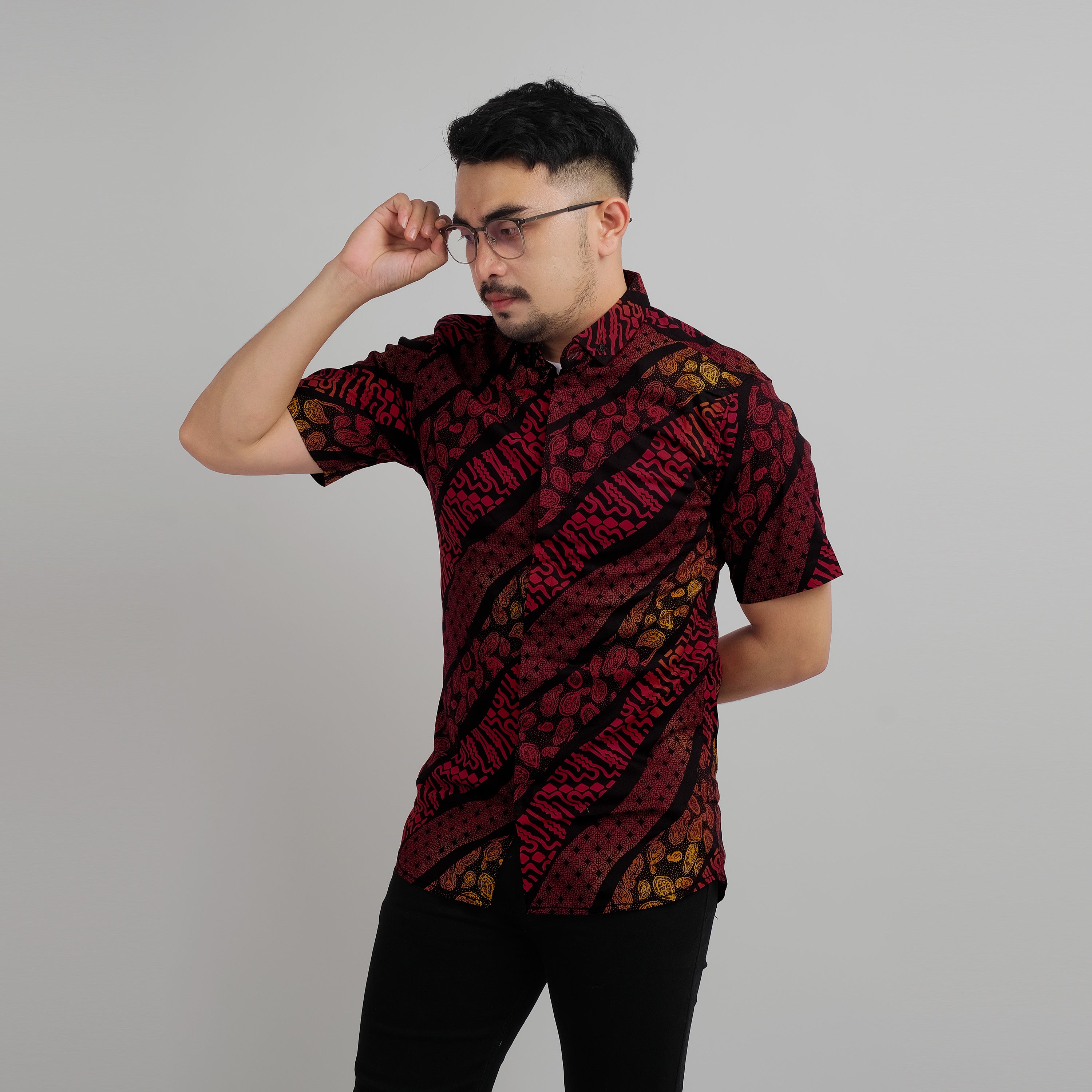 DGM Kemeja Batik Pria Lengan Pendek Lapis Furing Kemeja Batik Lapis Puring Premium 051