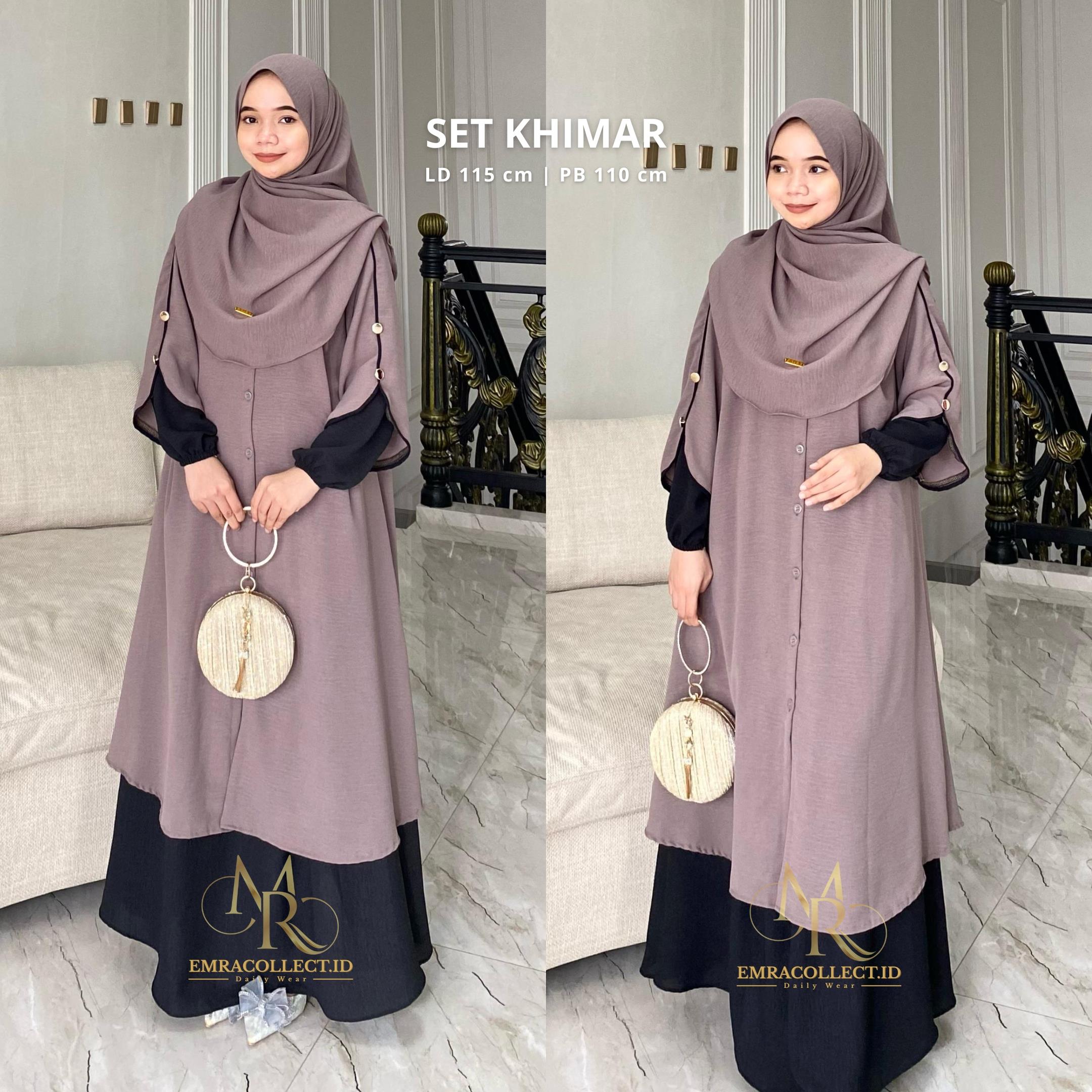 SAMIRA DRESS SET ROK SETELAN ROK MUSLIM SYAR’I TUNIK MELAYU JUMBO CRINKLE AIRFLOW - EMRACOLLECT.ID