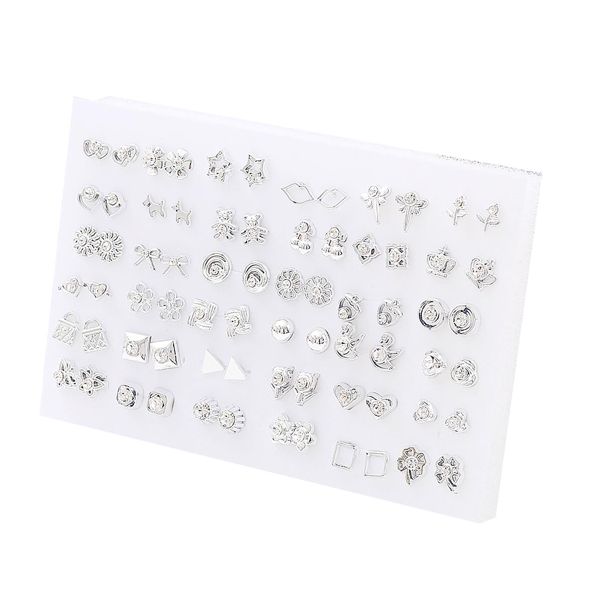 36 Pasang Anting Rhinestone Warna-Warni - Model Acak untuk Wanita & Pasangan - Hadiah Sahabat Unik