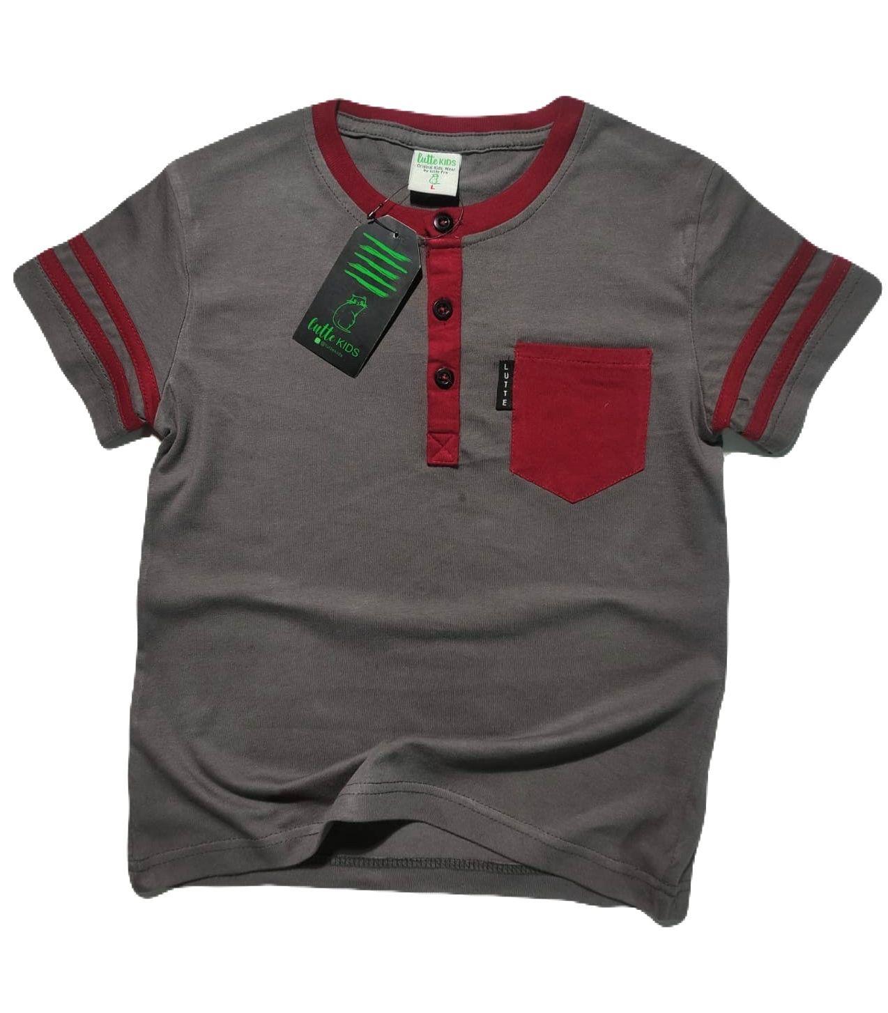 LUTTE KIDS | KAOS ANAK KEREN | BAJU KAOS ANAK PAKAI SAKU | BAHAN KATUN COMBAD | KAOS ANAK MODEL TANGAN STRIP 2