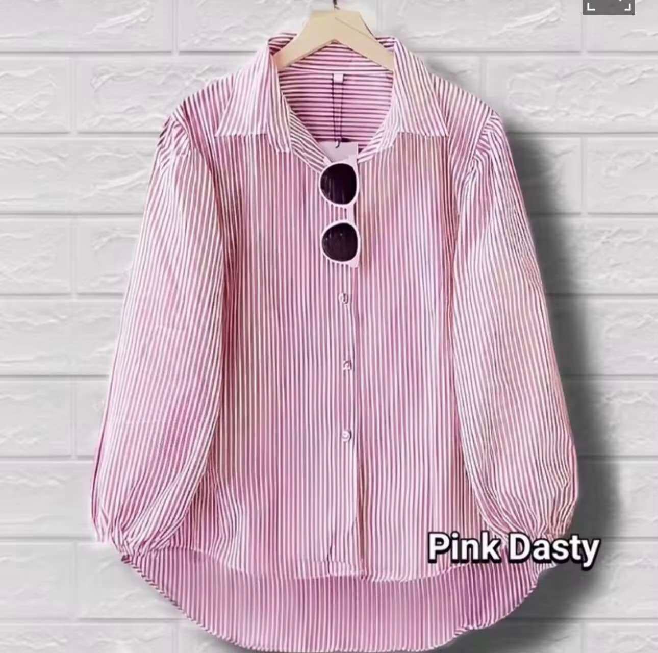 Atasan kemeja salur terbaru kekinian tersedia SIZE JUMBO simple dan elegan