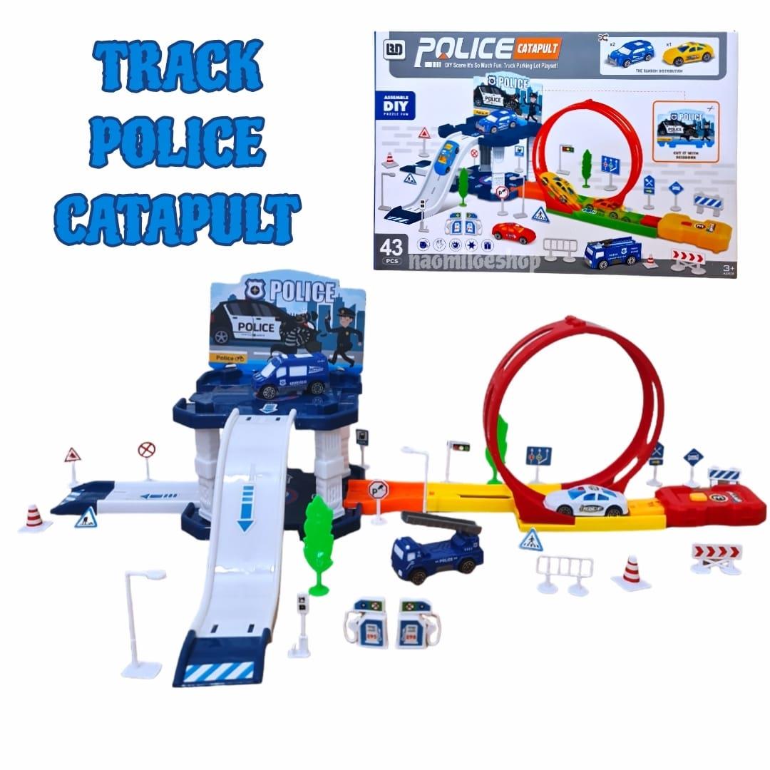 TRACK Police Catapult Mainan Parking LOT TRACK MOBIL POLISI