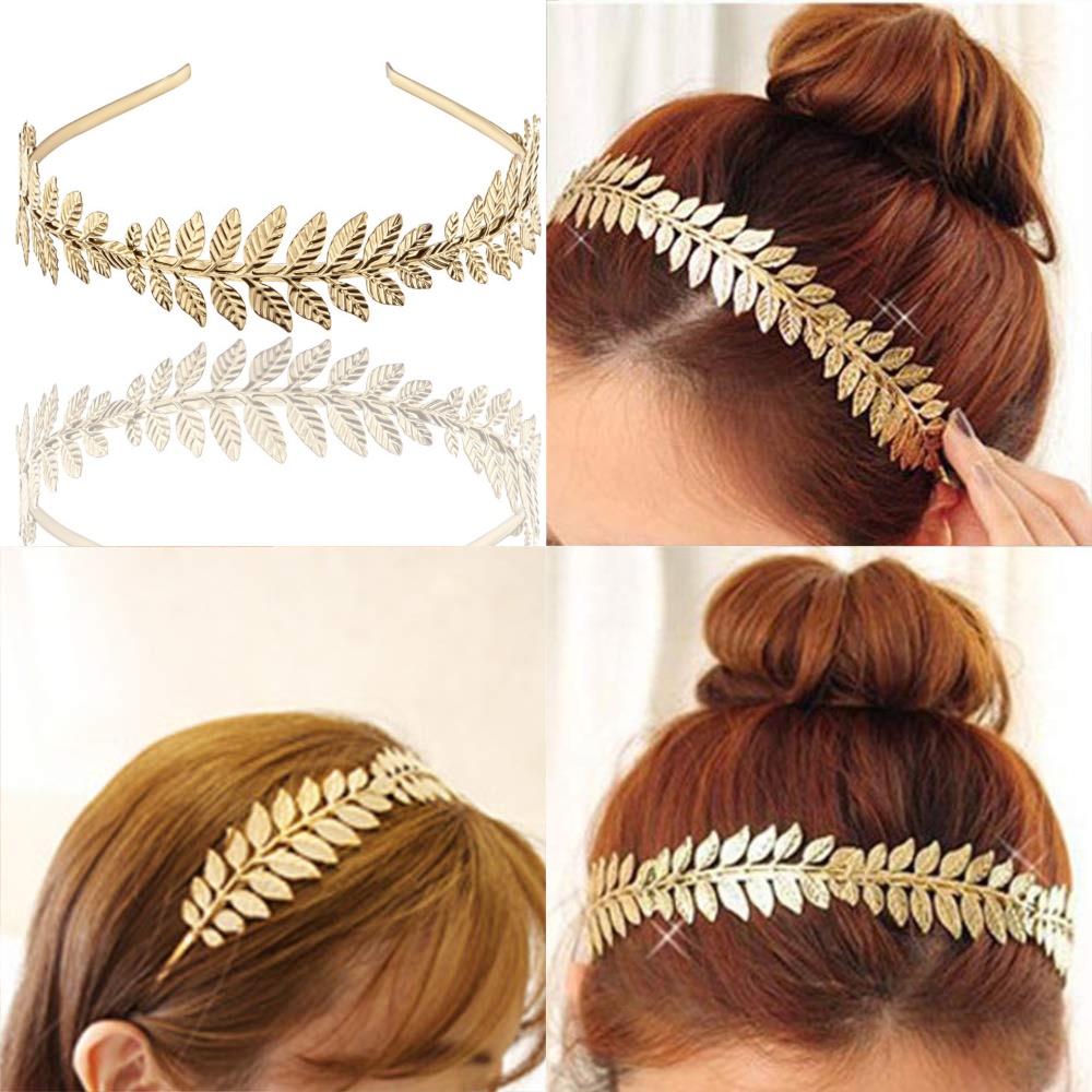 Bando Emas Motif Daun Mahkota Rambut Hiasan Rambut Bride Headpiece Bridesmaid Headpiece Wedding Tiara Bridesmaid Tiara Headpiece Hijab