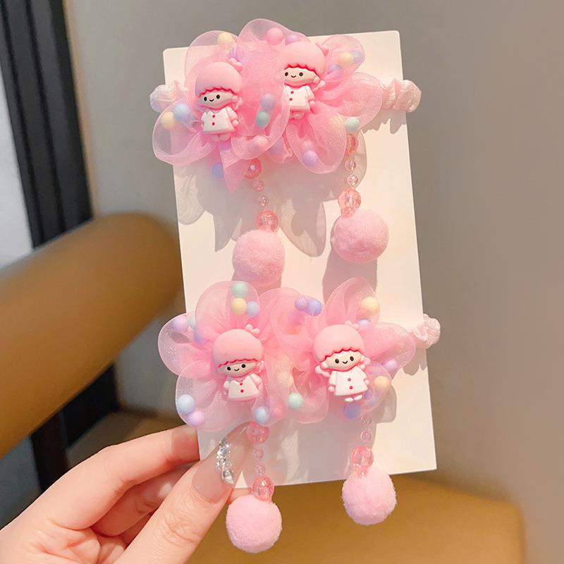 IKAT RAMBUT FLOWER POM 2PC PEREMPUAN KUNCIRAN STRECH AKSESORIS ANAK