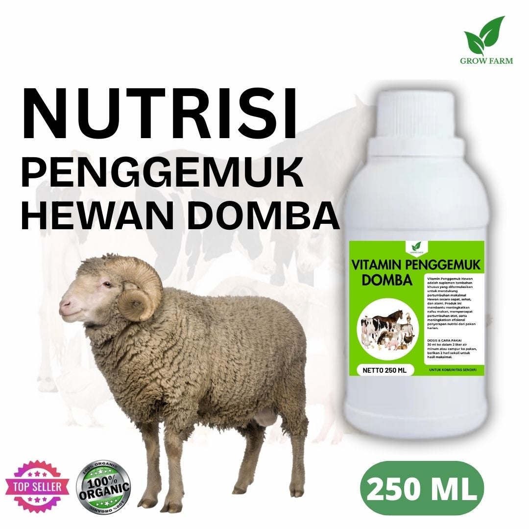 Vitamin Penggemuk DOMBA Alami 250ml Nafsu Makan NaikBobot Cepat Bertambah Maksimalkan Penggemukan