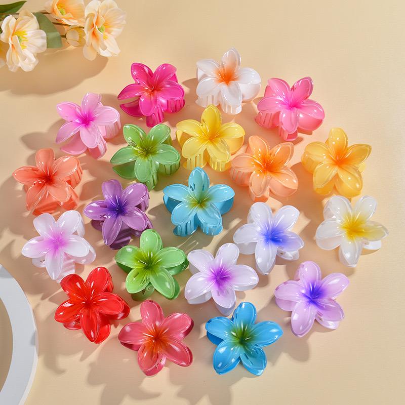 COD - 8CM JEPIT RAMBUT SALON KOREA MODEL MARBLE FLOWER PREMIUM / JEDAI CAKAR BUNGA KAMBOJA GLOSSY KOREAN STYLE