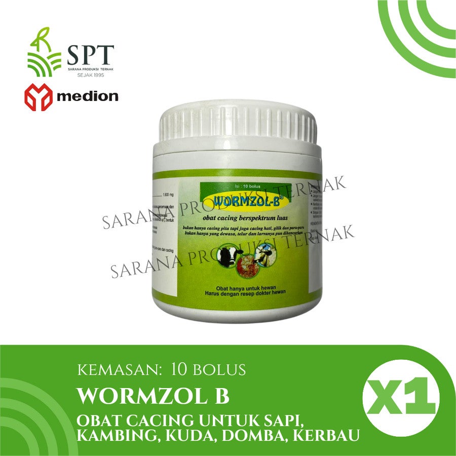 MEDION WORMZOL B 10 BOLUS POT OBAT CACING SAPI KAMBING KUDA DOMBA