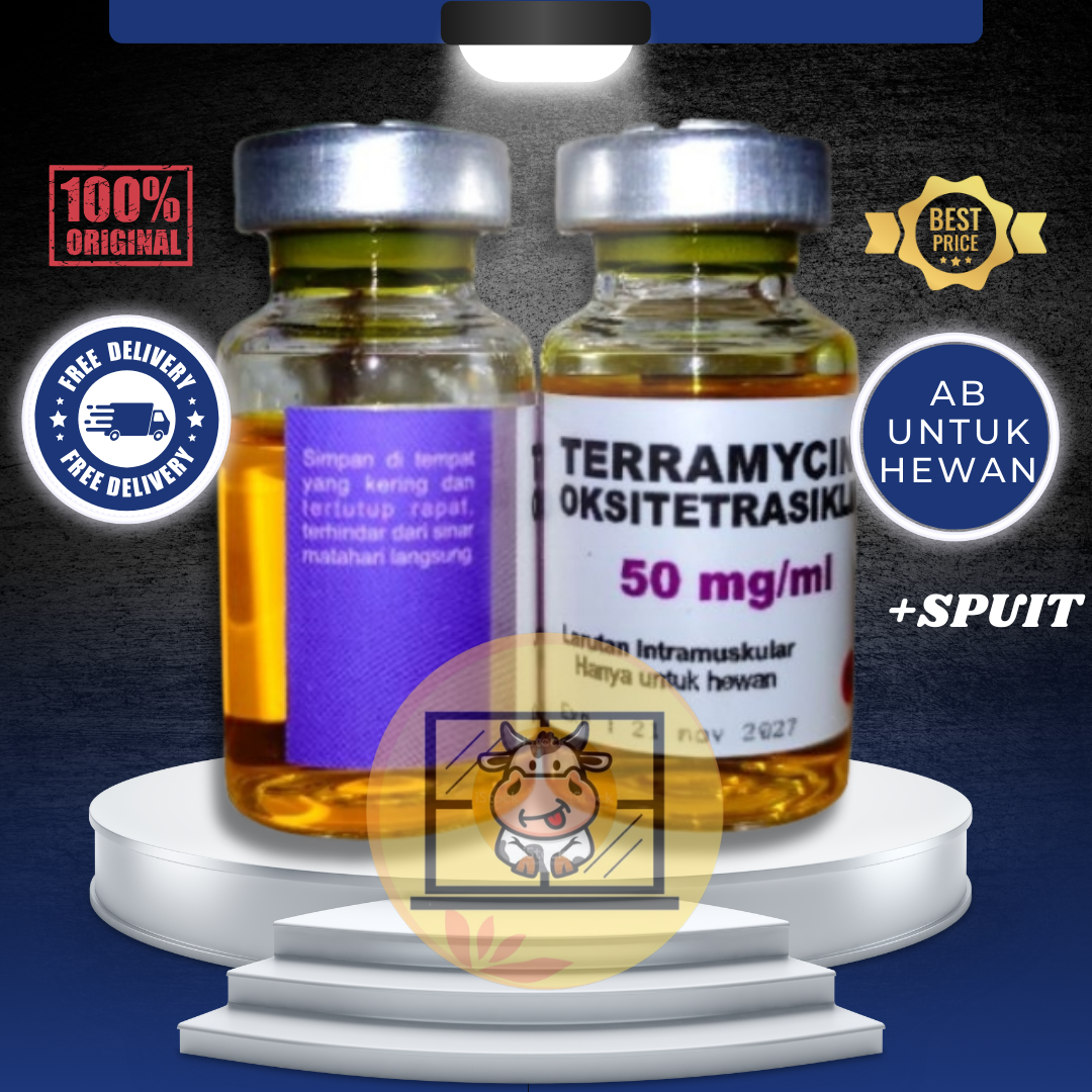Terramycin Teramicin Teramycin 10 ml - Untuk Ayam Sakit Flu CRD Ngorok Snot Coryza Batuk Pilek Obat Suntik Ayam