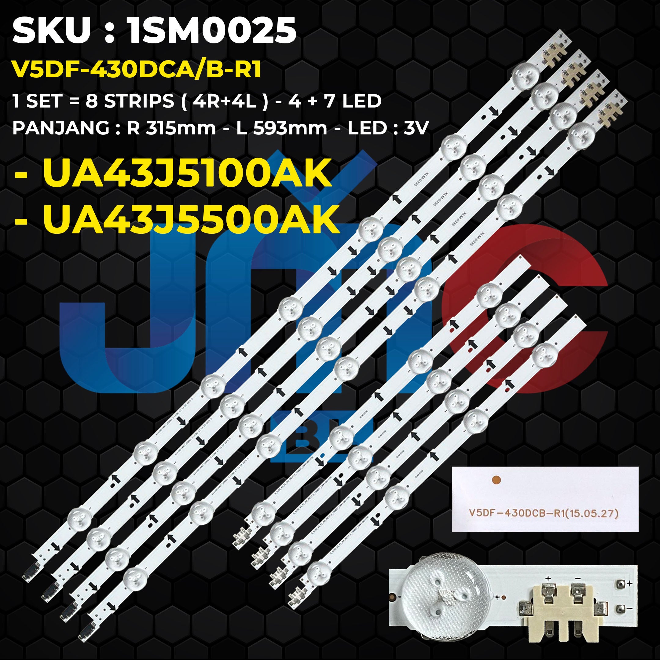 Backlight TV SAMSUNG 43 Inch UA43J5100 UA43J5500 V5DF-430DCA-R1