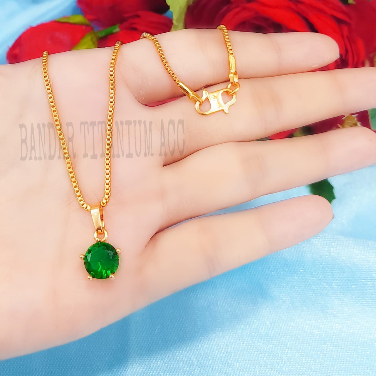 KALUNG TITANIUM MATA SATU PANCA WARNA PERHIASAN ANTI KARAT&ANTI LUNTUR || Bandar Titanium ACC