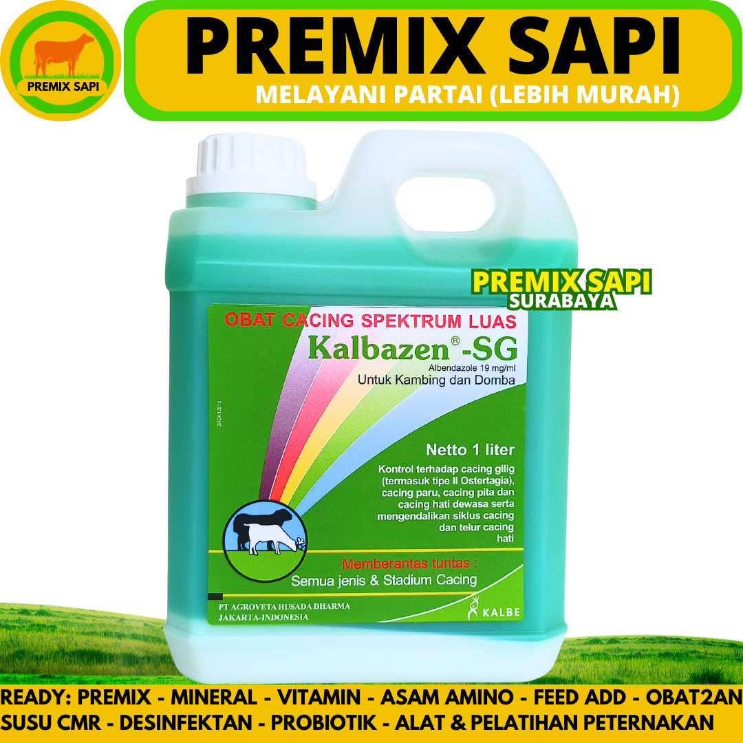 KALBAZEN SG 1 LITER - Obat Cacing Kambing Domba Cair Efektif Basmi Cacingan Hewan Ternak