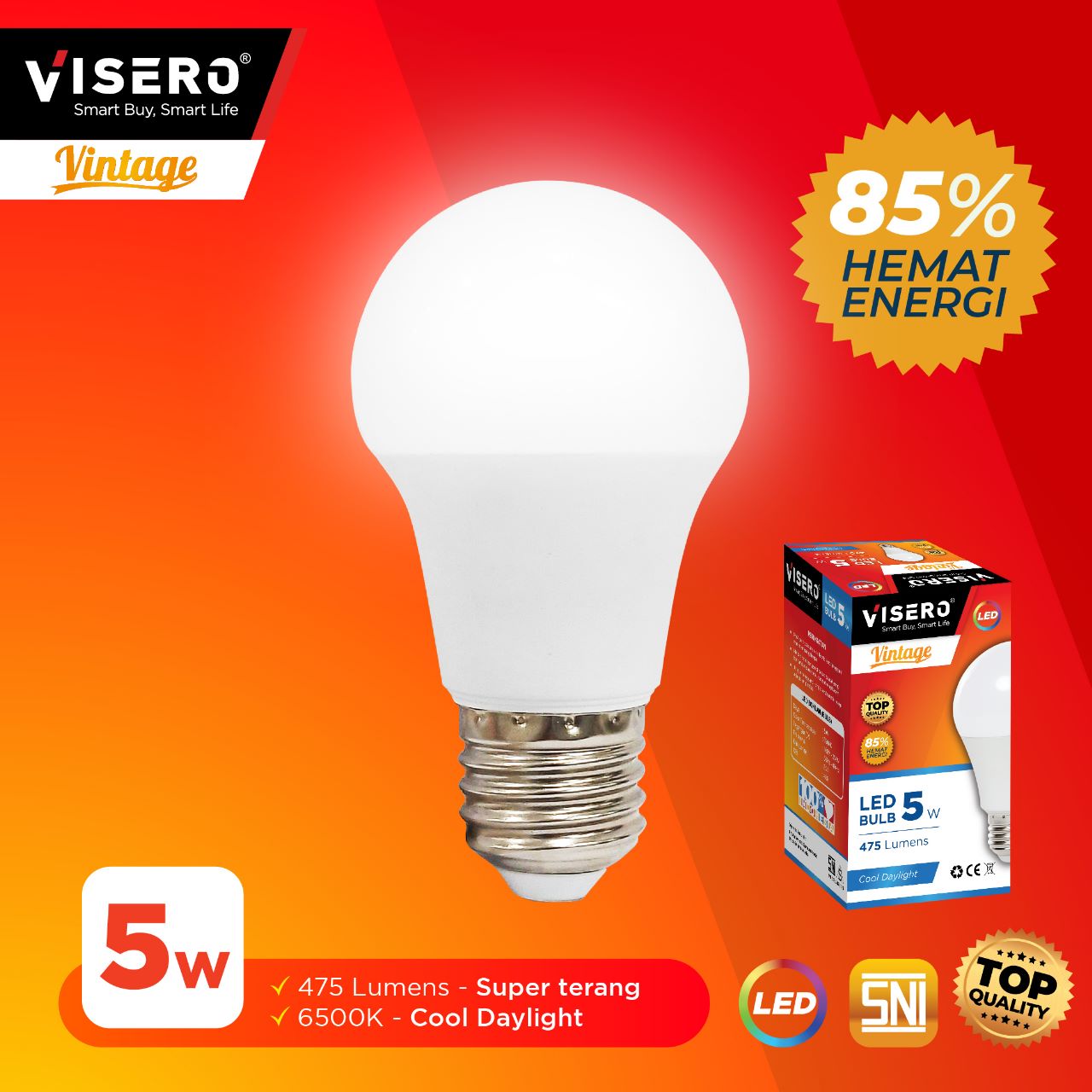Bohlam Lampu LED Visero VINTAGE 5W 7W 9W 12W 15W 18W 21W