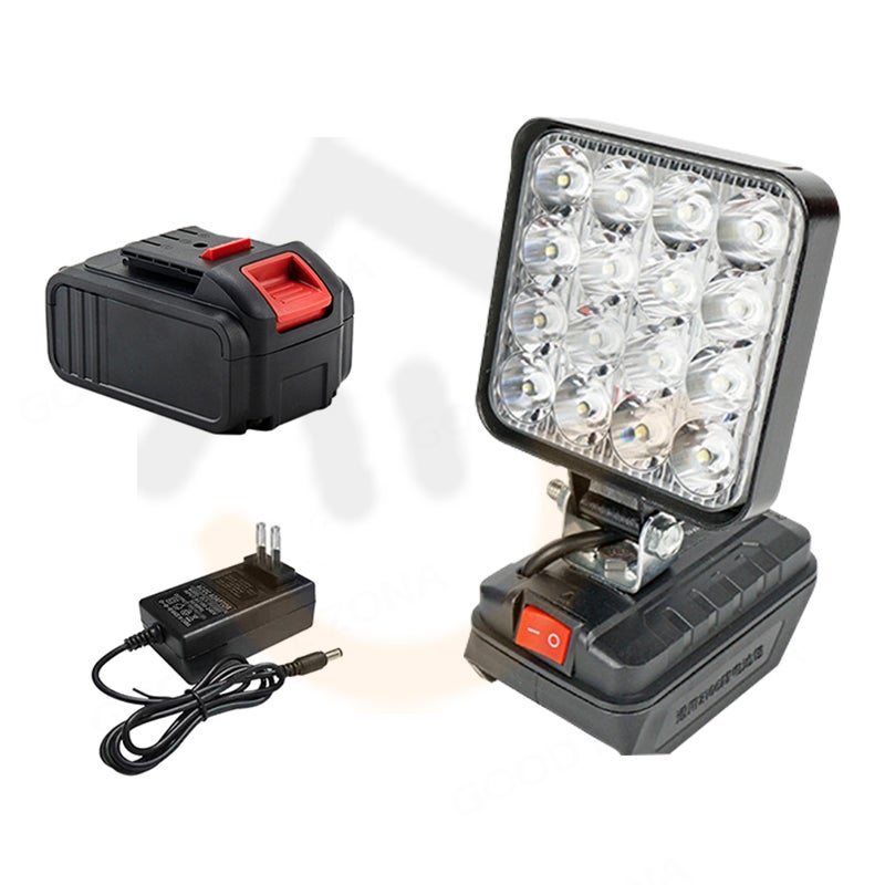 8" Lampu Baterai Litium LED Lampu Cordless Antarmuka Baterai