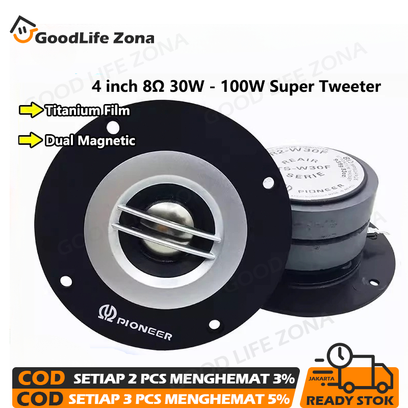 Tweeter 4 Inch 8 ohm 100 Watt Titanium Film Dual Magnet Super Tweter Speaker Cocok Untuk Semua Speaker Karaoke