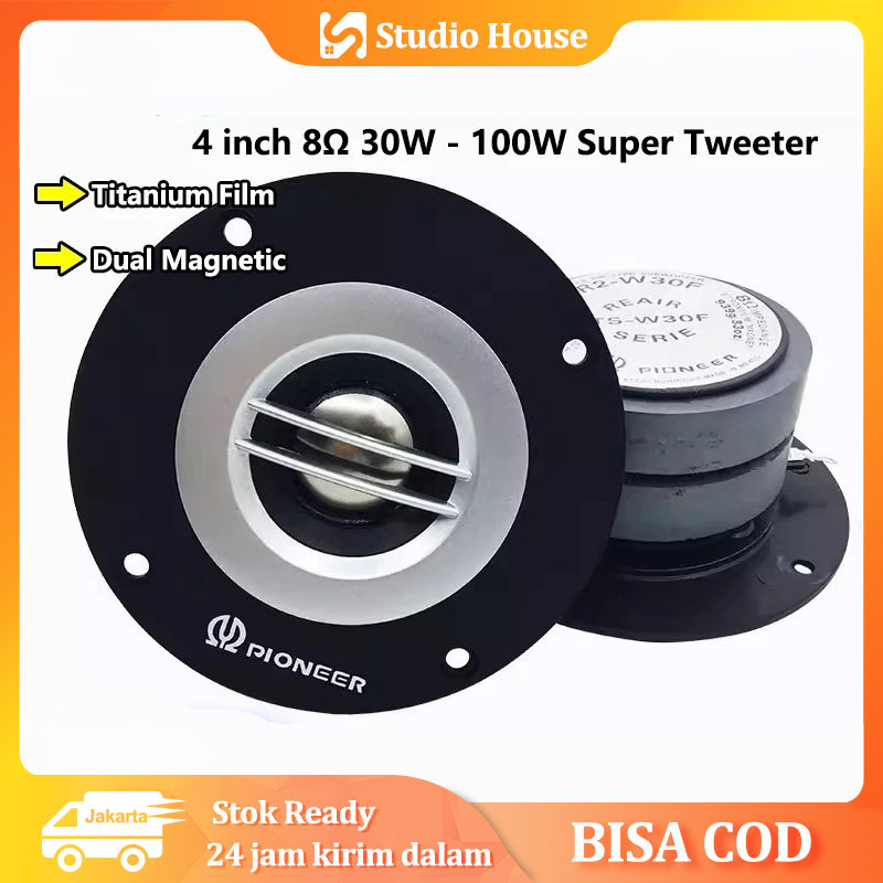【COD】Tweeter 4 Inch 8 ohm 100 Watt Titanium Film Dual Magnet Super Tweter Speaker R2-W30F