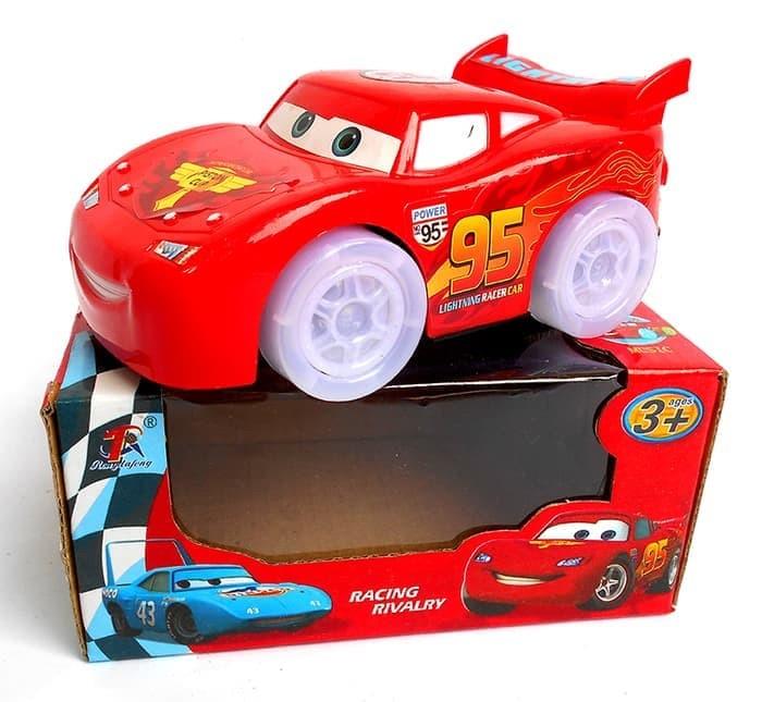 Mainan Mobil Cars Mcqueen Bumb and Go Musik dan Lampu warna warni
