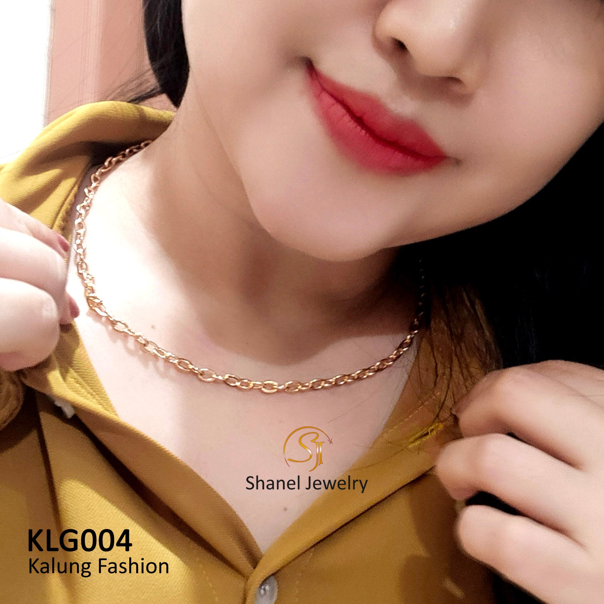 Kalung Wanita Rante Emas Perak Anti Karat Perhiasan fashion Import Kualitas Premium Awet jual titanium klg004 Frida Jewelry