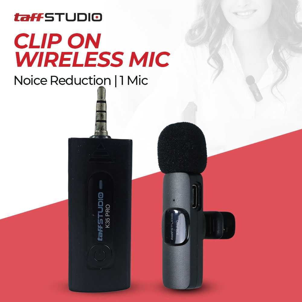 MIC 2 MIKROPON CLIP ON WIRELESS USB YOUTUBER BLUETOOTH KONTEN KREATOR LIVE TIKTOK IMAM MASJID K35