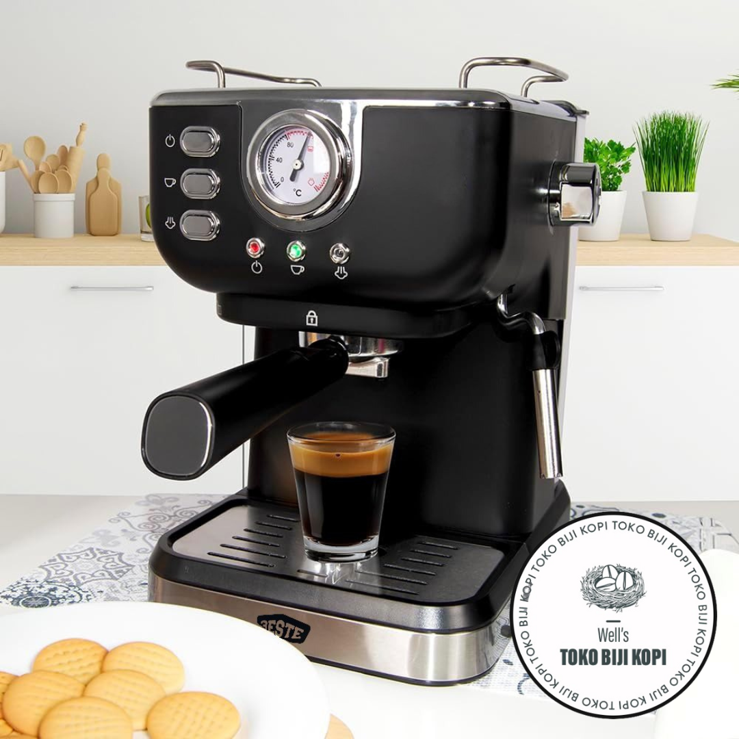 3ESTE Mesin Kopi Espresso Coffee dengan Frothing Susu 20 Bar 1050W 1.5L - CM3120 - Black