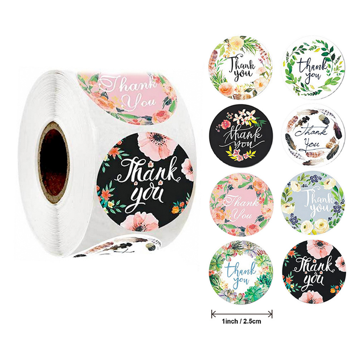 [READY] Sticker Thank You 500 pcs/stiker terima kasih Warna Self Adhesive Seal Label Roll Sticker thank you besar