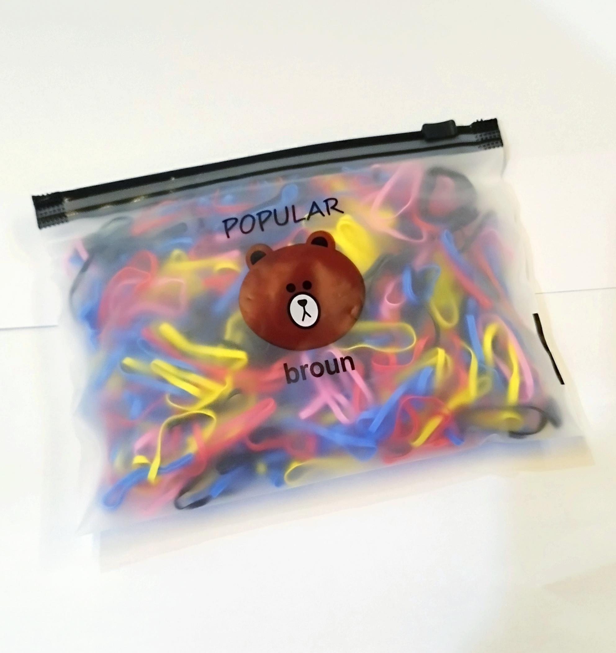 2000pcs karet jepang/ikat rambut karet free pouch