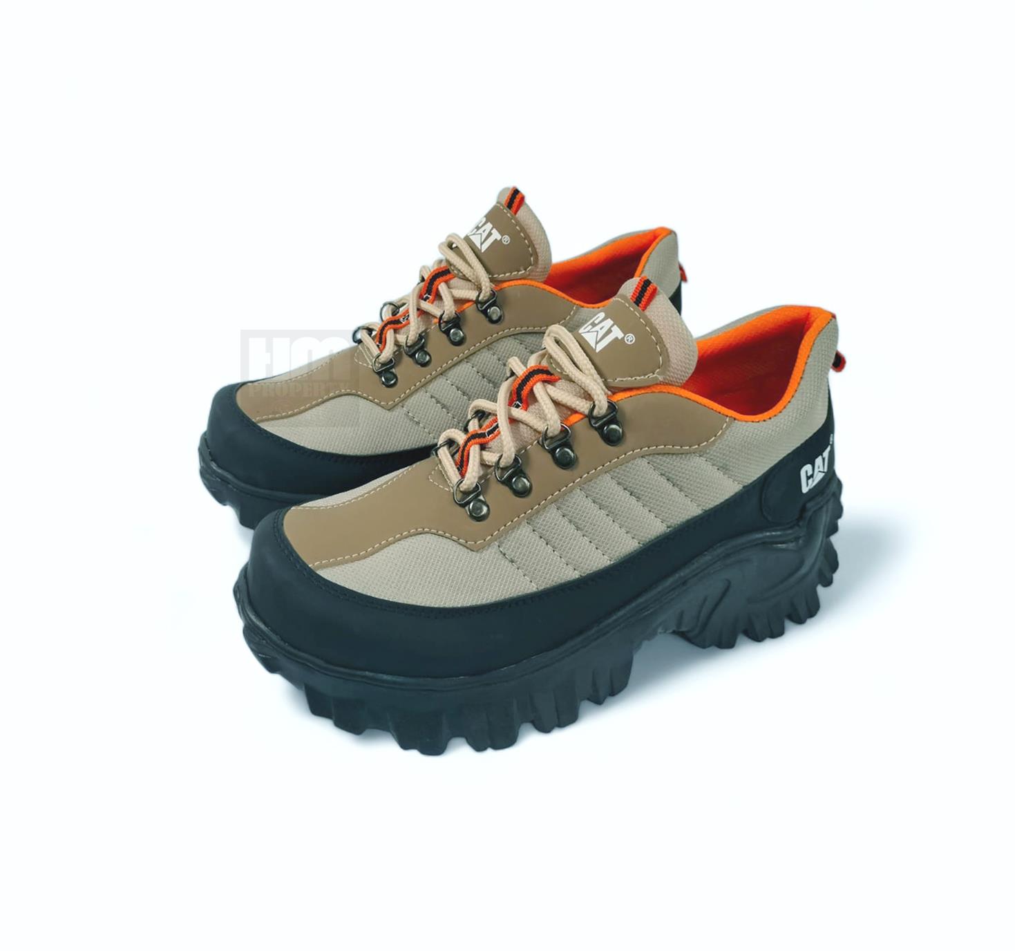 SEPATU BOOTS SAFETY PRIA CAT GASIO UJUNG BESI KERJA LAPANGAN PROYEK OUTDOOR HIKING ADVENTURE