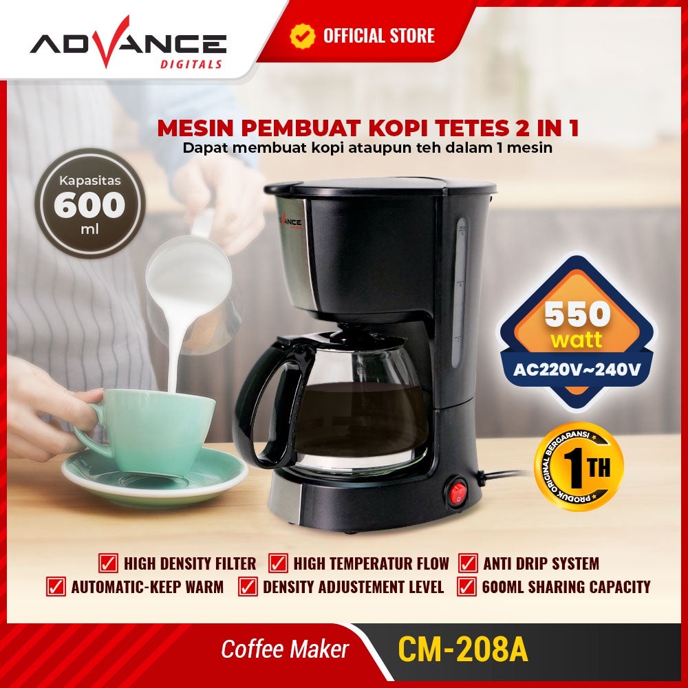 Advance Coffee Maker Mesin Kopi Espresso - CM208A - FREE ONGKIR Jabodetabek