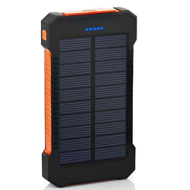 50000mAh Solar Power Bank IP67 Waterproof Powerbank Solar Original Dengan LED Light Power Bank Solar Charger 2 USB Ponsel Cepat Pengisian Powerbank Kapasitas Besar Kapasitas Ponthers Charger Ponsel Dengan Panel Surya