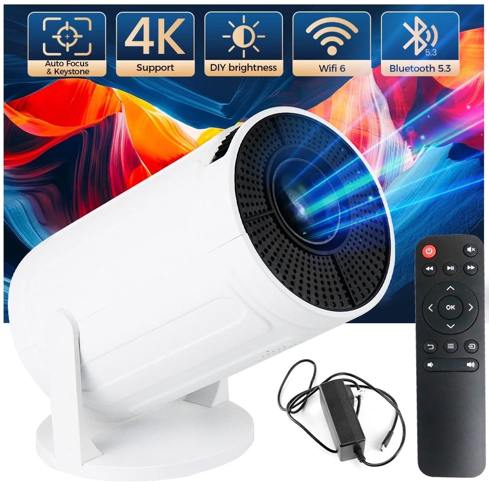 Proyektor pintar Proyektor HY300/HY300 Mini/HY300 Pro memiliki fitur 180 ANSI lumens perekaman video HD 1080P Bluetooth 5 RAM 1GB + penyimpanan 8GB sistem operasi Android 11.0 dan mendukung TV home theater luar ruangan 4K.