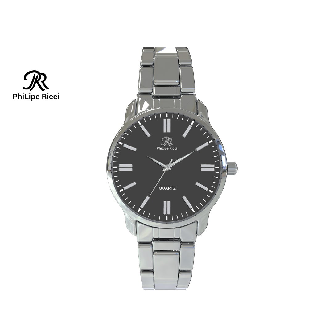 PhiLipe Ricci Jam Tangan Wanita Rantai Besi Analog Black Series WBLCK21 Free Box