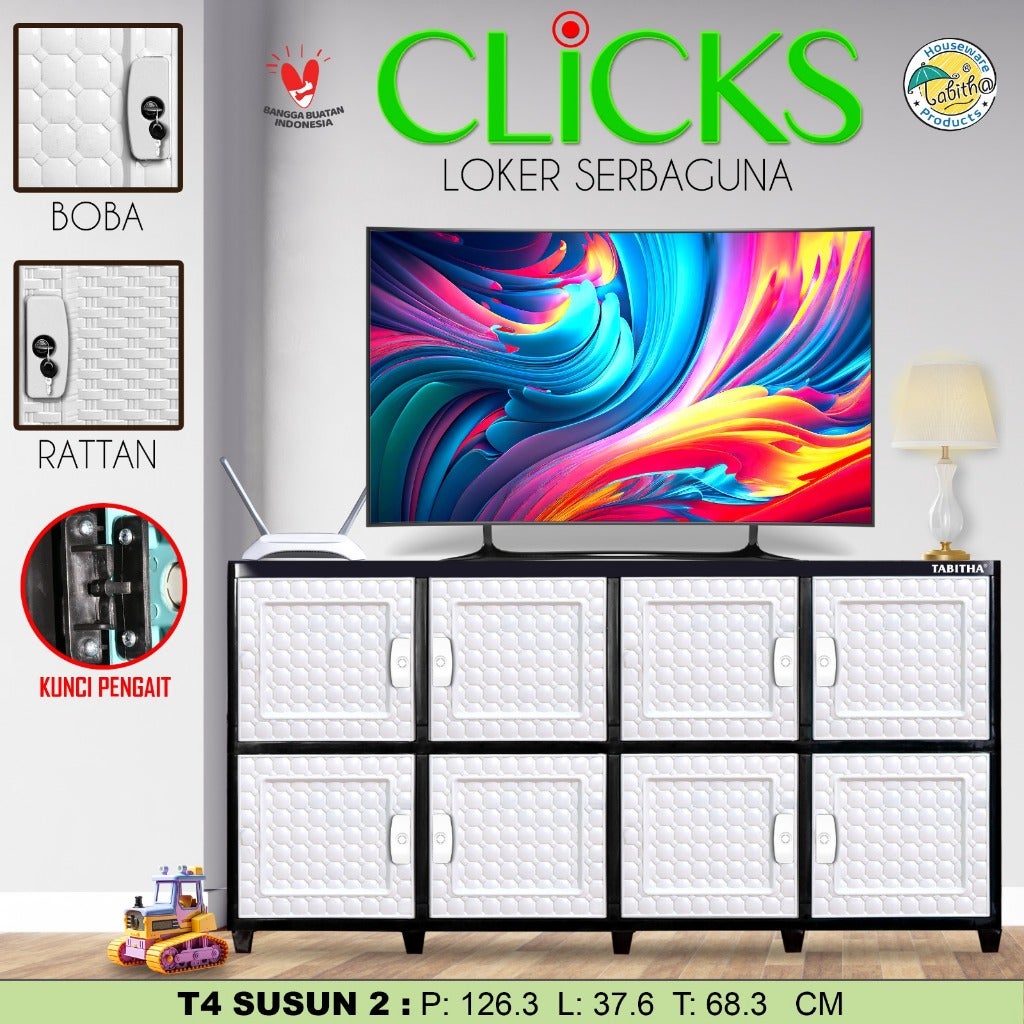 TABITHA Lemari Pakaian Plastik Laci CLICKS 6 pintu 9 pintu MURAH
