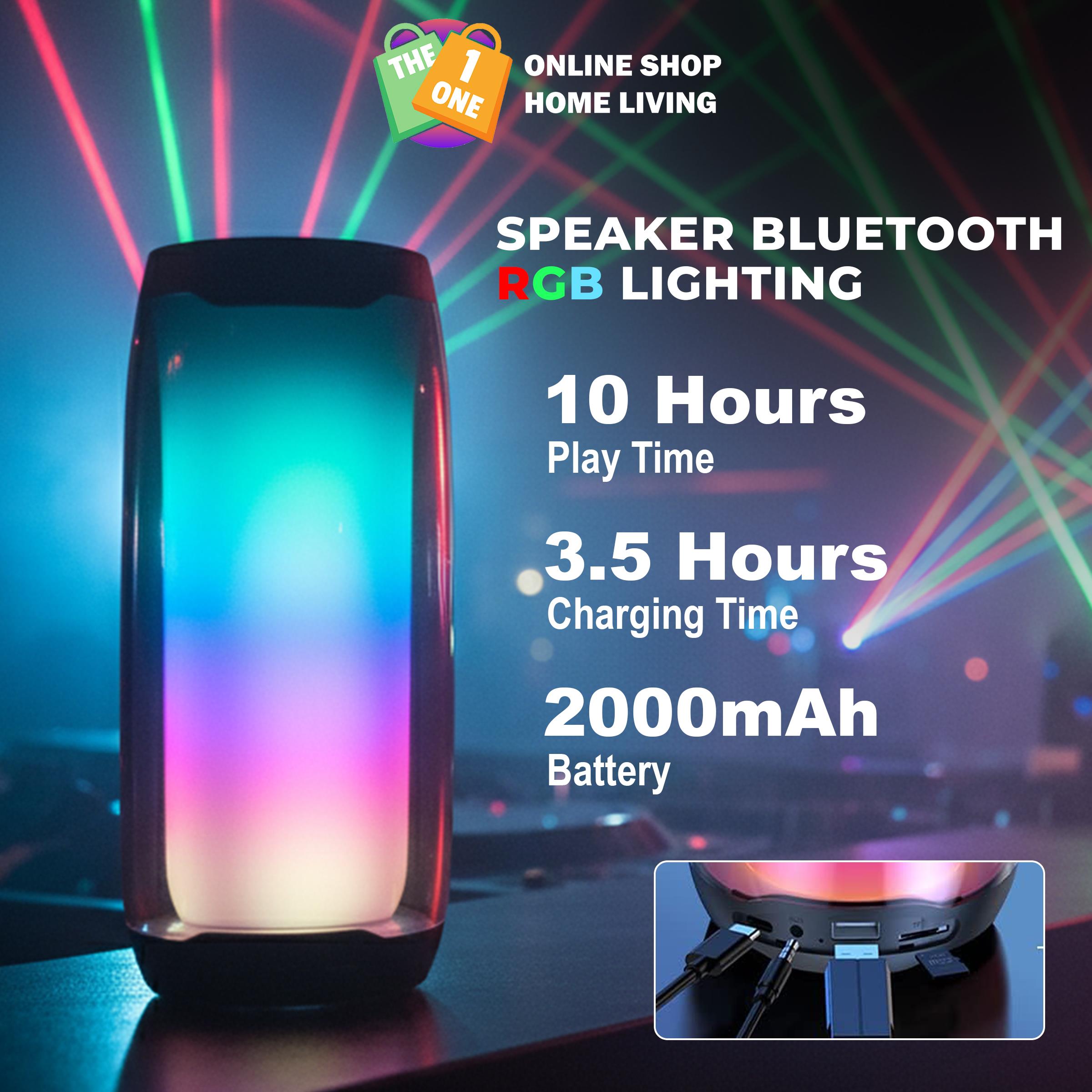 SilverCrest Speaker Portable Bluetooth Lampu RGB Light Show 2000mAh Super Bass Waterproof