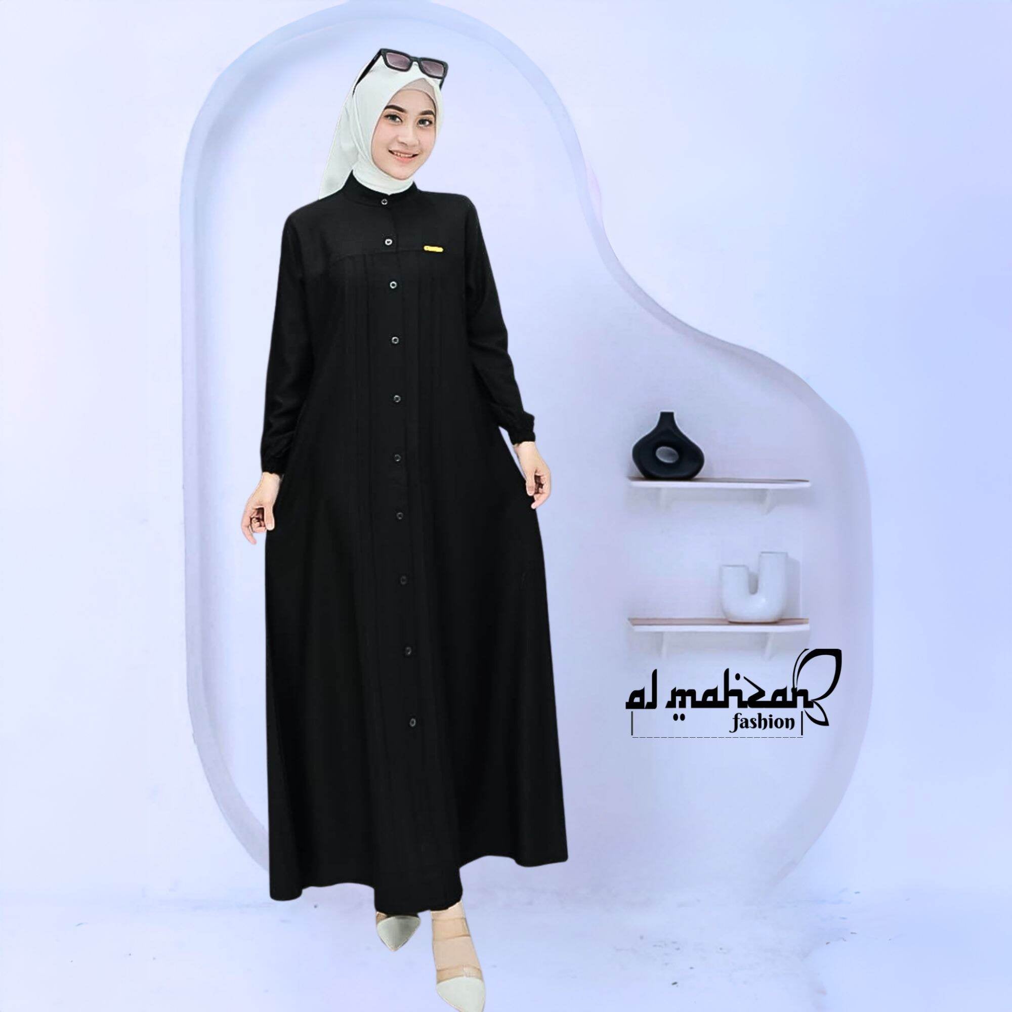 Hana dres katun twill polos kekinian simpel gamis wanita 2026