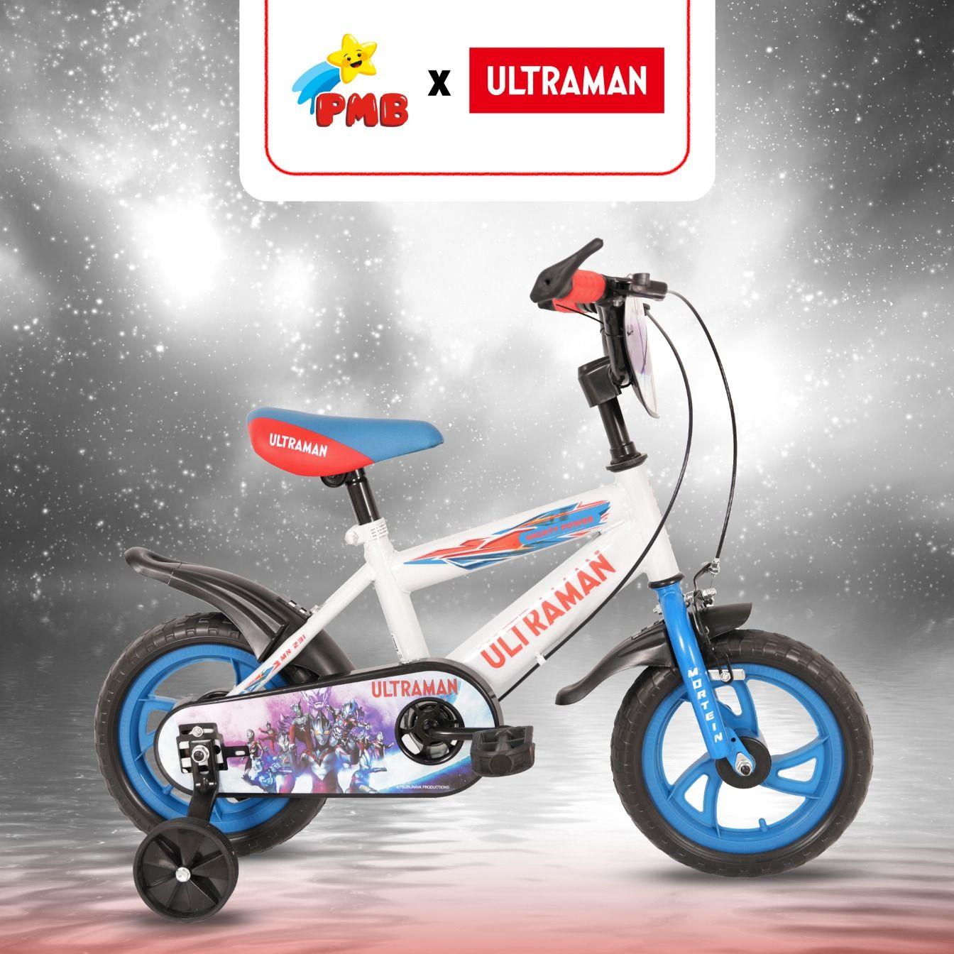 MORTEIN Sepeda anak laki 12 inch Tongkat setir dan POLOS karakter JUSTICE LEAGUE ban busa EVA usia 2 tahun - 4 tahun/sepeda BMX Keren murah laris