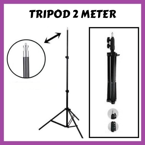 Tripod Stand 2 Meter For Handphone / Selfie RingLight / Camera 210 Cm - FR Gallery