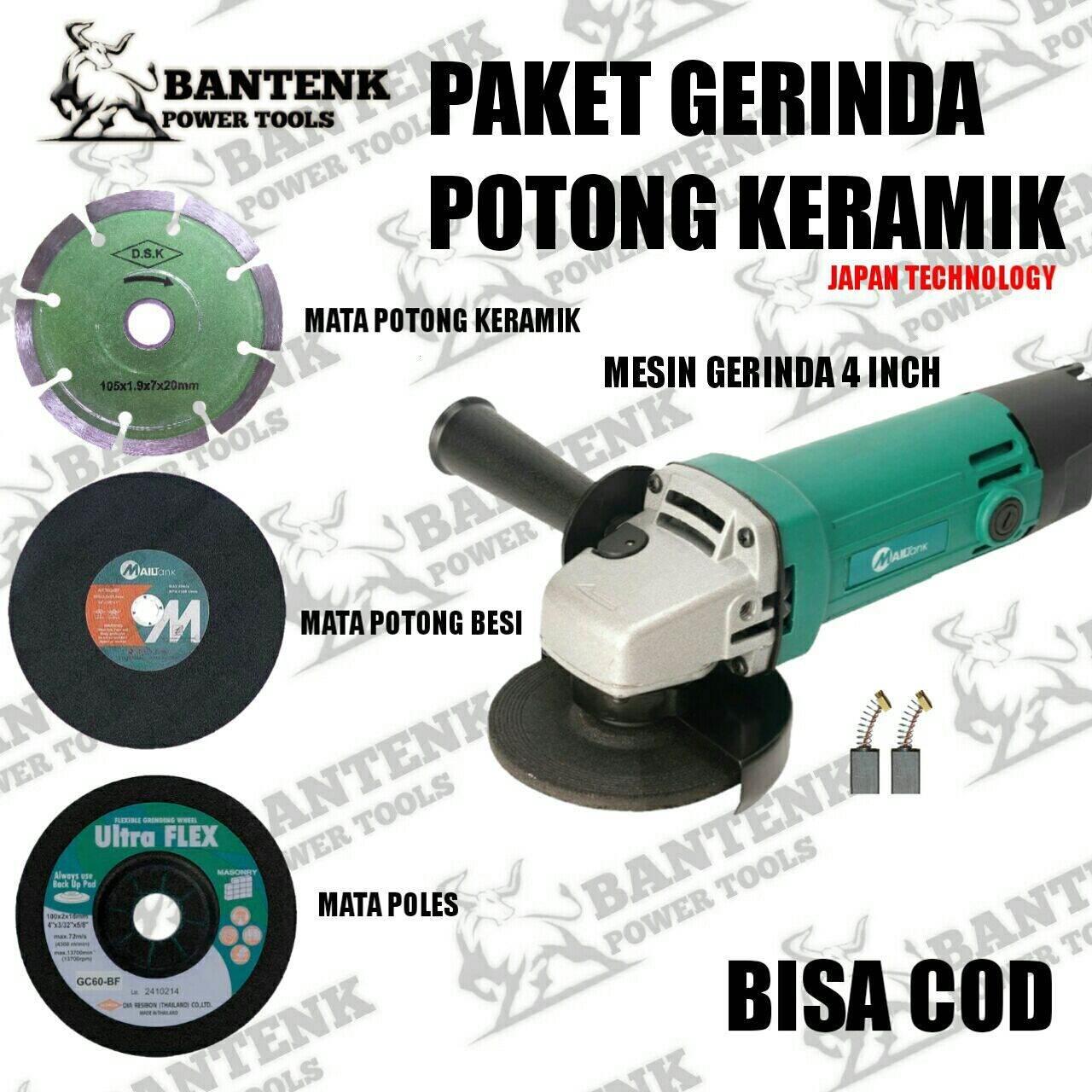 COD. MESIN GERINDA + MATA POTONG KERAMIK MATA POTONG BESI DAN MATA POLES. GURINDA MAILTANK SH05