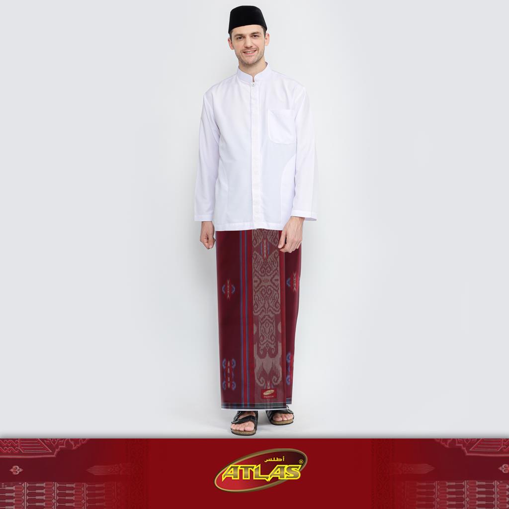 Sarung ATLAS Premium 790 Jacquard Songket A7-MSJ Merah