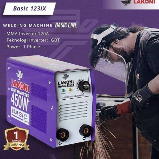 Mesin las lakoni 450w 120a basic 123ix garansi 1th