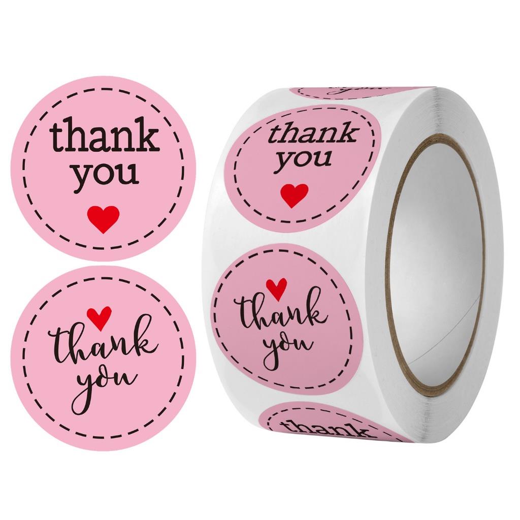 [READY] Sticker Thank You 500 pcs/stiker terima kasih Warna Self Adhesive Seal Label Roll Sticker thank you besar