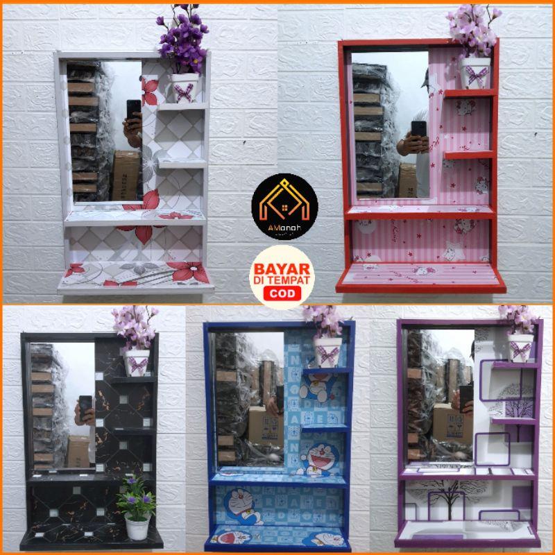 RAK KOSMETIK GANTUNG JUMBO - RAKKOS KAYU KOKOH DAN KUAT - RAK MAKE UP